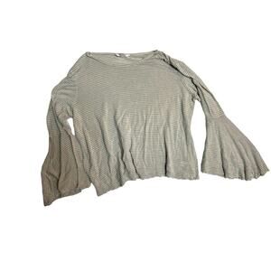 LC Lauren Conrad Bell Sleeve Gray Striped Top Women’s XL